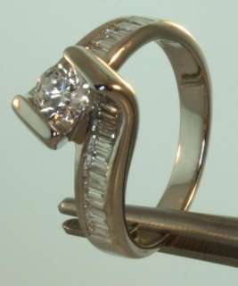 14k white gold 1.21ct diamond engagement ring vintage  