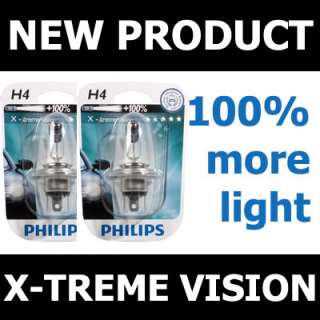 PHILIPS X TREME EXTREME VISION H4 NEW HEADLIGHT BULBS  