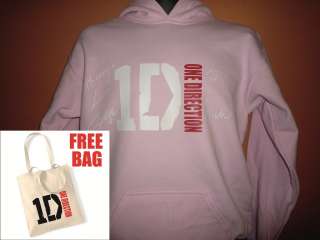 ONE DIRECTION OFFICIAL LOGO SIGNED HOODIE LTD EDITION   PINK  