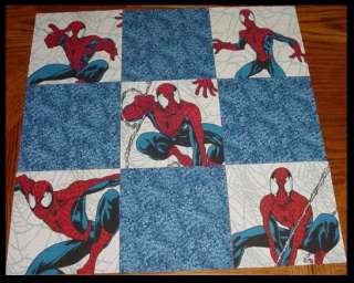 32 6 SPIDERMAN & BLUE TEXTURE Quilt Fabric Squares Kit  