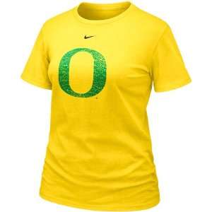 Nike Oregon Ducks Ladies Yellow Frackle Blended T shirt  