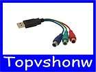 USB to 3 RCA RGB Female Video Converter Cable HDTV TV