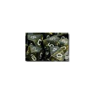   Chessex Dice Sets Black Gold/Silver Leaf 12mm d6 (36) Toys & Games