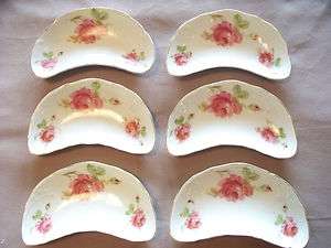 Antique Fish Bone & Oyster Dishes Roses Germany Fine China Set Ca 