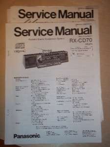 Panasonic Service Manual~RX CD70 CD Player/Boombox  