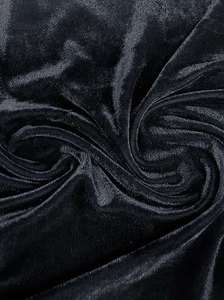18% Real Silk Velvet Clothing Fabric Black by the Meter  
