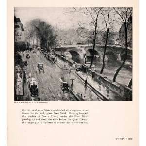  1925 Print Pont Neuf Bridge Abel George Warshawsky Seine Paris 