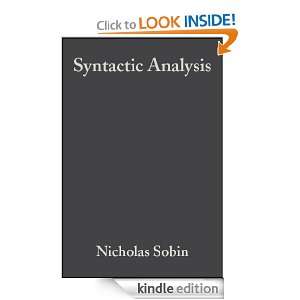 Syntactic Analysis The Basics Nicholas Sobin  Kindle 
