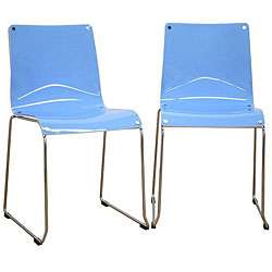 Acrylic Dining Chairs Blue (Set of 2)  