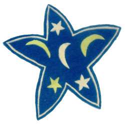    tufted Blue Moon Star shaped Acrylic Rug (3 Star)  