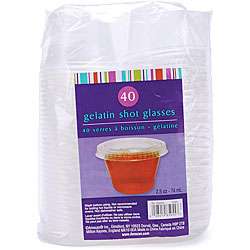 Gelatin Clear Plastic 2.5 oz Shot Glasses (Pack of 40)  