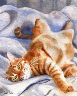 Original Orange Marmalade Tabby Cat Art Painting  
