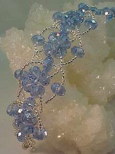 Beautiful Handmade Lt. Sapphire Blue Crystal Bracelet  