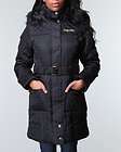 WOMENS PLUS SIZE LONG 3/4 BABY PHAT HOODED JACKET BLACK FAUX FUR ON 3X 