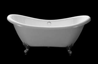 Clawfoot 69 Double Slipper Acrylic Bath Tub Bathtub  