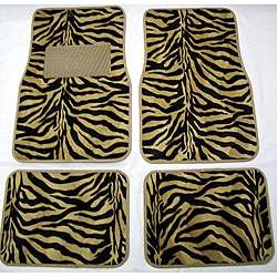 Front and Rear Tan Zebra Floor Mats  