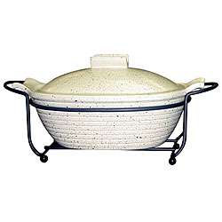 Sterling Home Covered Oval Casserole with Caddy  