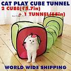 PET KITTEN CAT HUGE PLAY 55 TUNNEL & 2 CUBES TOY Accessory Supplies