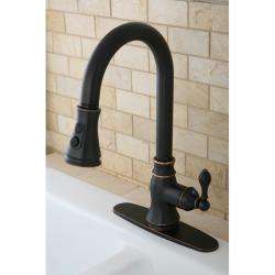 Classic Two Tone Oil Rubbed Bronze Single Handle Faucet with Pull Down 