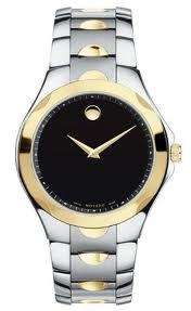   Gold And Steel Watch Sapphire Crystal Black Dial 775924789484  