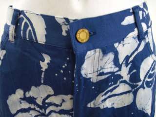 RALPH LAUREN Black Label Blue Floral Print Pants Size 6  