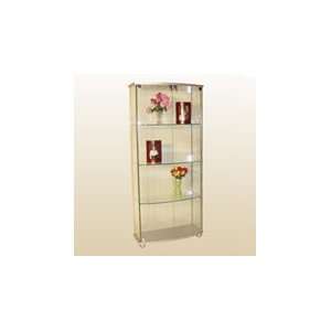 Glass Curio w/ Top & Bottom Wood w/ Glass Shelves by Chintaly Imports 