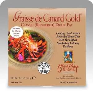 Graisse de Canard Gold (Classic Rendered Duck Fat)   12 Oz  