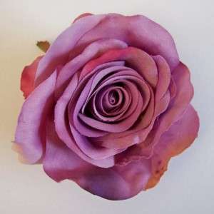 NEW OPEN ROSE SILK FLOWER PIN BROOCH, VARIOUS COLORS  