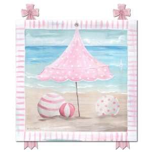   Splash Umbrella And Beach Balls Canvas Reproduction 