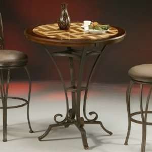   Pastel Athena Pub Table with Wood Travertine Table Top
