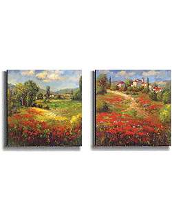 Country Village Stretched Canvas Art Set  