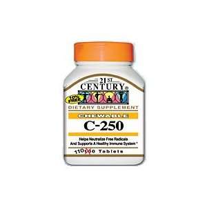  Vitamin C 250 mg Chewable Orange 60 Tablets, 21st Century 