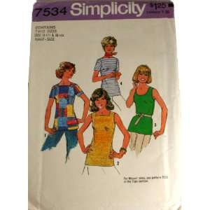  Simplicity 7534 Pattern Misses Tops Size 14 1/2, 16 1/2 