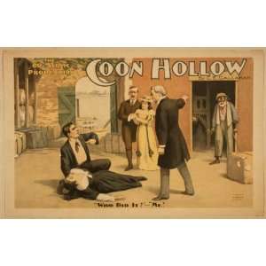 Poster The big scenic production Coon Hollow by C.E. Callahan 1894 