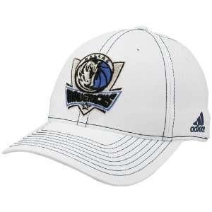  adidas Dallas Mavericks White Team Logo 1 Fit Structured 
