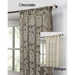 Damask Lace Pole Top 63 inch Curtain Panel Pair  