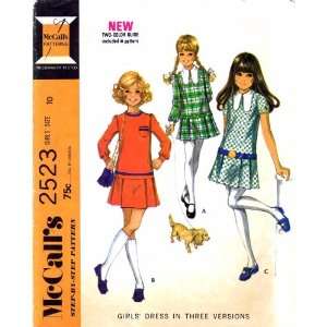   Vintage Sewing Pattern Girls Long Torso Dress Size 10 Breast 28 1/2