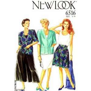  New Look 6516 Sewing Pattern Jacket Vest Skirt Culottes 