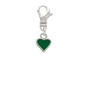  Mini 2 Sided Green Heart Clip On Charm Arts, Crafts 