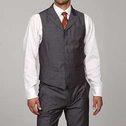 English Laundry Mens Slim Fit Dark Grey 3 piece Suit  