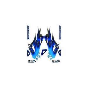  TREX 600E Hyper Flames Graphic/Decal  BLU Stock Canopy 
