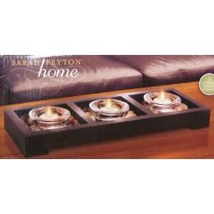  Centerpiece Votive Candle Set with Black Tray 3 Glass 