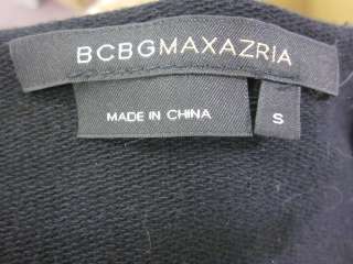 BCBG MAX AZRIA Black Sequin 3/4 Sleeve Tunic Top Sz S  