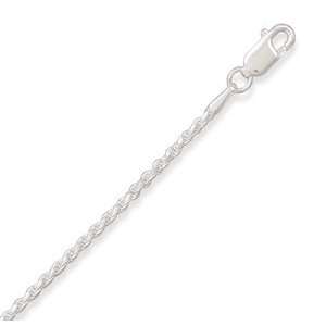  1.2mm Diamond Cut Rope Chain Necklace, 18 inch Jewelry