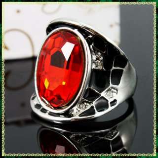  is with a big thin cut ruby swarovski crystal stone at central front 