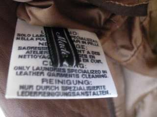 NEW Gimos Italy Leather Coat Jacket 2 Button Blazer Cognac Brown XL 