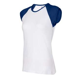 Ladies Baseball Raglan T Shirt 1x1 Rib Cap Sleeve Top S 2XL Tee Bella 