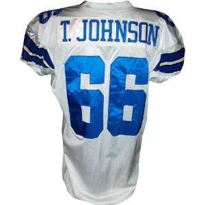  Tank Johnson #66 Cowboys Game Issued White Jersey (Tagged 