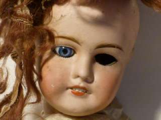 Antique BISQUE HEAD DOLL Limoges   9   France With OLD WIG  