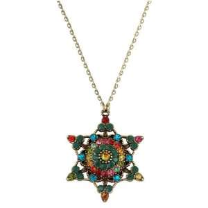 Attractive Michal Negrin Star of David Pendant Enhanced with Green and 